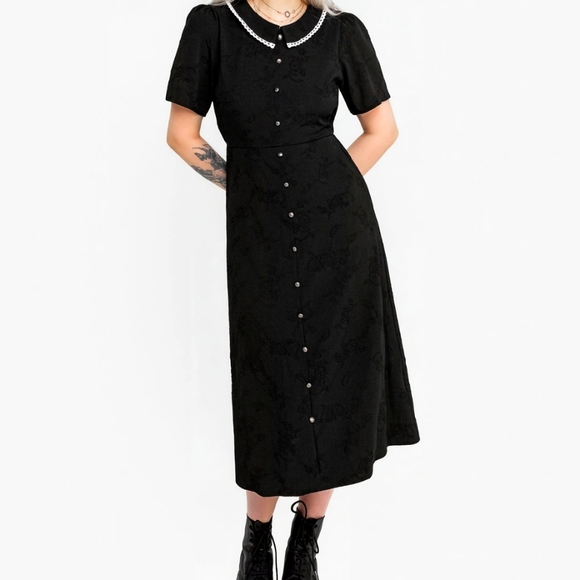 Disturbia Dresses & Skirts - Medea Button Front Collared Midi Dress